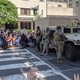 Troops on the road as protesters kneel in D.C. on June 2.
